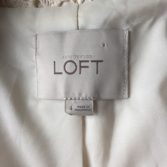 LOFT Cream Crochet Lace Blazer - Picture 7 of 12